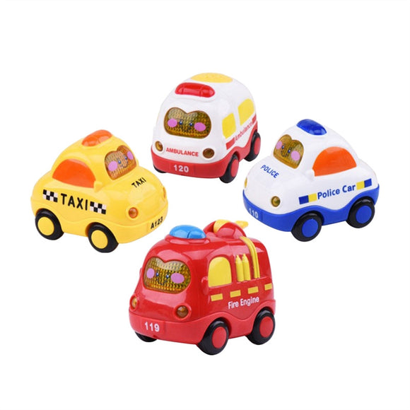 4pcs Friction Car Push and Go Car Mini Powered Play Vehicles